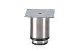 Linum - Rvs stelpoot ecoline - 90mmh - 90x90mm - rvs plaat - zwarte kunststof zool 