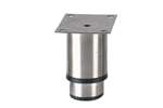 Linum - Rvs stelvoet ecoline - 90mmh - 100x80mm - rvs plaat - zwarte kunststof zool 