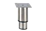 Linum - Rvs stelvoet ecoline - 145mmh - 90x90mm - rvs plaat - zwarte kunststof zool 