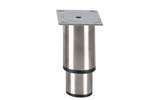 Linum - Rvs stelvoet ecoline - 145mmh - 100x80mm - rvs plaat - zwarte kunststof zool 
