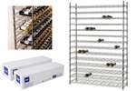 Lineoplus - Opslagrek 14 niveaus - 168 flessen - verchroomd - 1220x360x1820mm 