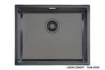 Linum - Spoelbak 500x400x200mm r15 - gepolijst - centrale afvoer 115/88 -incl accessoires 