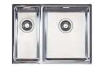 Linum - Dubbele spoelbak r15 - gepolijst - incl. - l: 180x400x140mm r: 340x400x200mm 