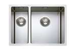 Linum - Dub. spoelbak r12 - gepolijst - incl.ac. - l: 400x180x170mm r: 400x400x200mm 