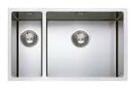 Linum - Dub. spoelbak r12 - gepolijst - incl.ac. - l: 400x180x170mm r: 400x500x200mm 