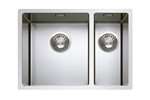 Linum - Dub. spoelbak r12 - gepolijst - incl.ac. - l: 400x400x200mm r: 400x180x170mm 