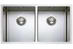 Linum - Dub. spoelbak r12 - gepolijst - incl.ac. - l: 400x400x200mm r: 400x400x200mm 
