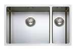 Linum - Dub. spoelbak r12 - gepolijst - incl.ac. - l: 400x500x200mm r: 400x180x170mm 