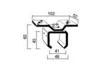 Linum - Rvs schuifrailhouder voor plafondbevest. 