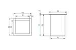 Linum - Rvs afvalkoker vierkant - 110x110mm - met flens 15mm 