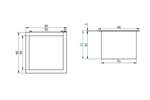 Linum - Rvs afvalkoker vierkant - 150x150mm - met flens 15mm 