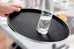 Lineoplus - Rond antislip dienblad met inox ring - glasvezel - ø410mm 