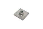 Linum - Rvs aisi 304 aanlasplaat buis 40x40mm - met draadinzetstuk m10 - 12mmh 