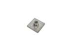 Linum - Rvs aisi 304 aanlasplaat buis 30x30mm - met draadinzetstuk m12 - 12mmh 