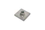 Linum - Rvs aisi 304 aanlasplaat buis 40x40mm - met draadinzetstuk m12 - 12mmh 
