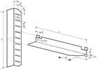 Linum - Rvs geleider lengte 1178mm - voor meubel met diepte 1200mm 