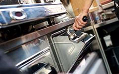 Coffee grounds tilt bins