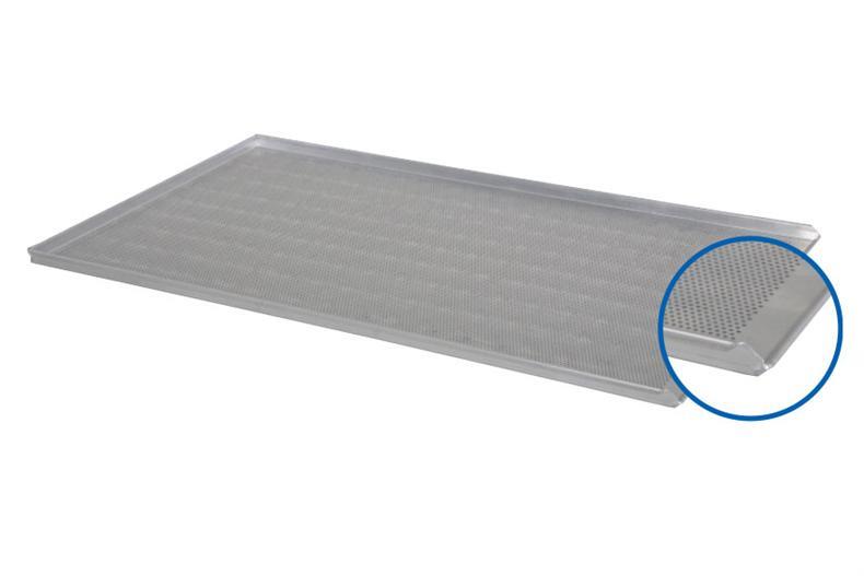 Backblech Alu 980x580x23mm Perforiert - 3 Ränder 90° + 1 Schräg 1,5mm 