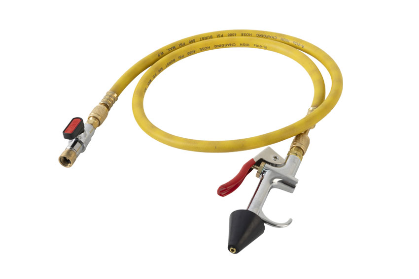 Flushing spray pistool en slang voor reiniging koperen leidingen 