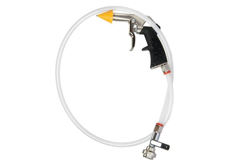 Gun with hose and ball valve - for the cleaning of copper tubes 