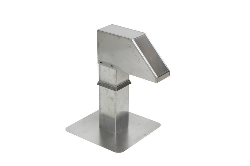 Aluminium roof inlet - 125x125mm - 1 outlet 