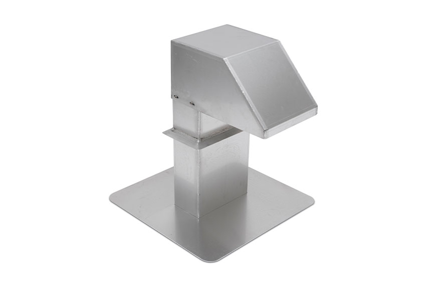 Aluminium roof inlet - 125x250mm - 1 outlet 