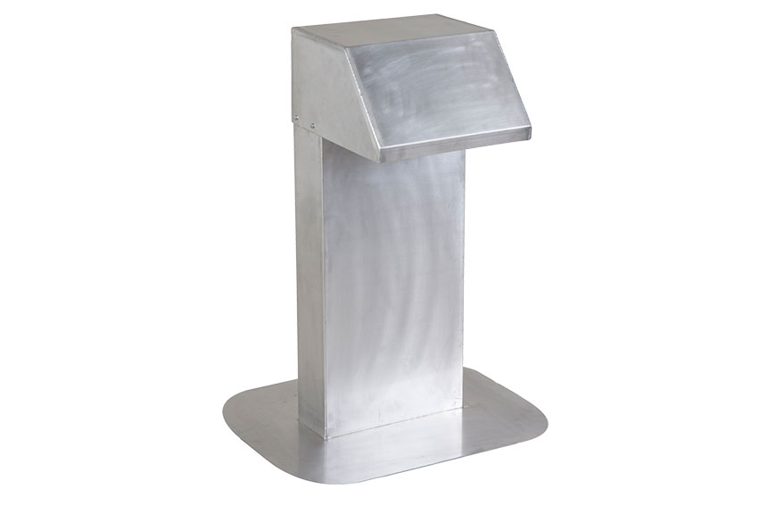 Aluminium roof inlet - 300x200mm - extra high neck 900mm 