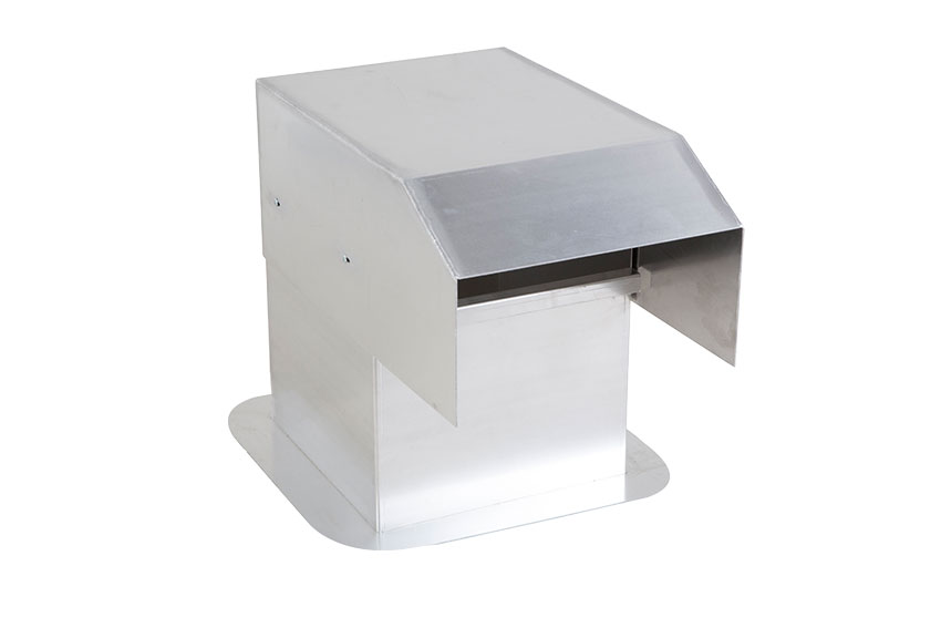 Aluminium roof inlet - 400x400mm - special straight opening 