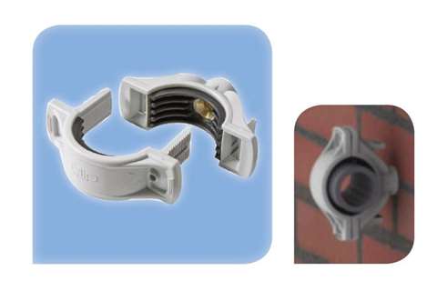 Plastic/rubber collar clamp - 44-50mm - fixing m8/m10 - nps 1 1/2'