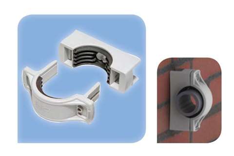 Plastic/rubber collar clamp - 65-62mm - direct fixing - nps 2'