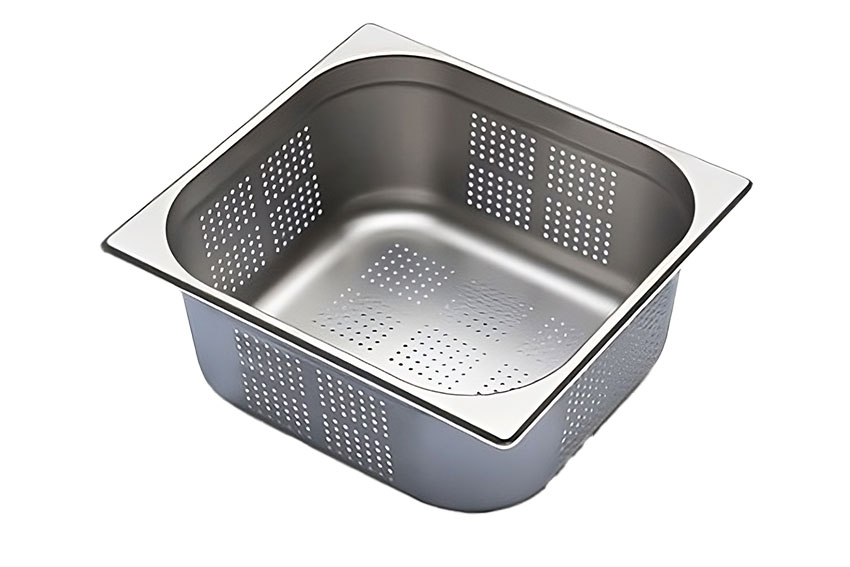 GN2/3 - 150mm CNS Behälter - Gelocht - V-Line 