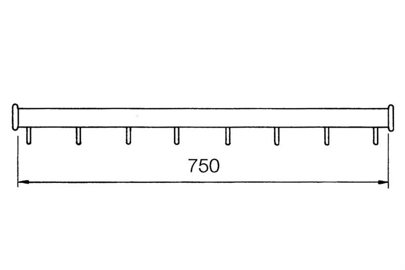 Vleesbaar recht 750mm 