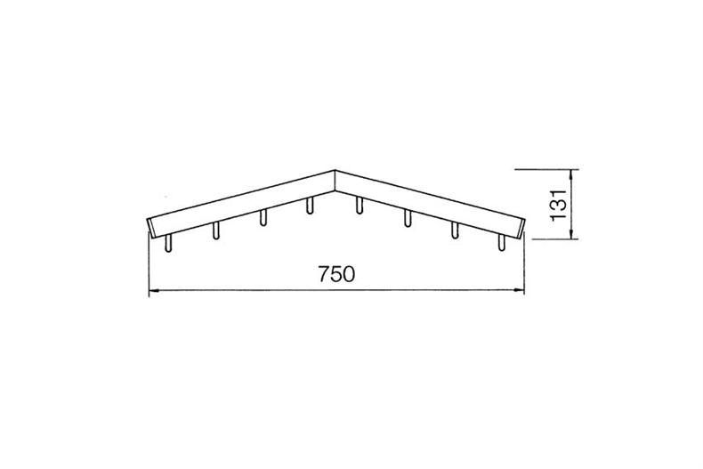 Barre à viande aluminium angulaire 750mm 