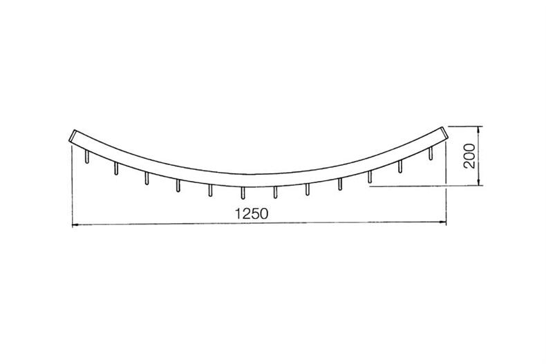 Barre à viande long dessus - 1250mm 