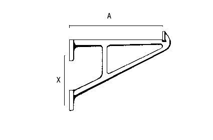 Console avec rebord - saillie 500mm 
