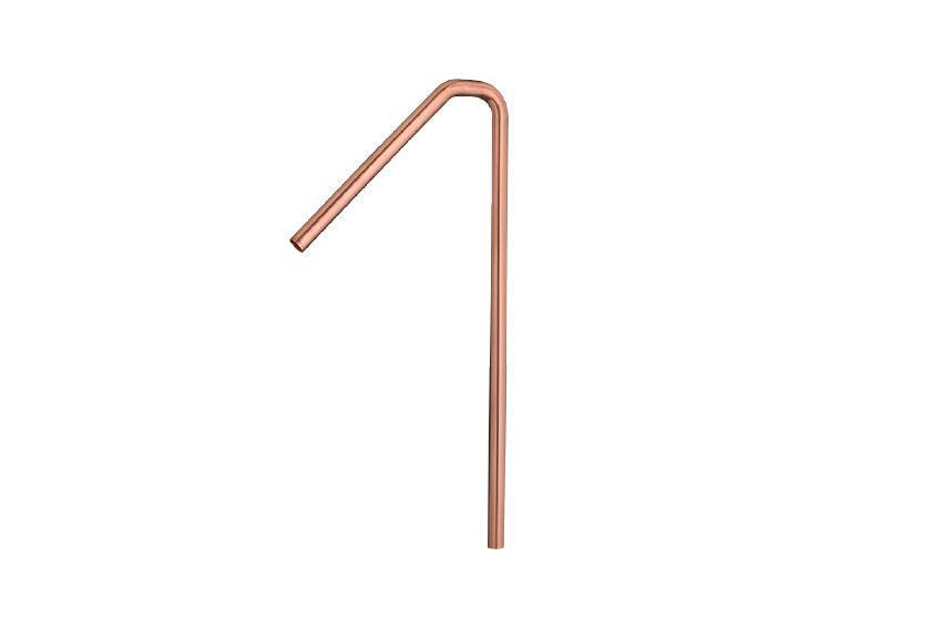 Preformed copper tube for roof inlet - 5/8' sae 