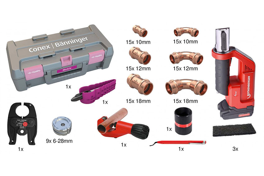 Maxipro metric starter set - with 9 inserts - with fittings 