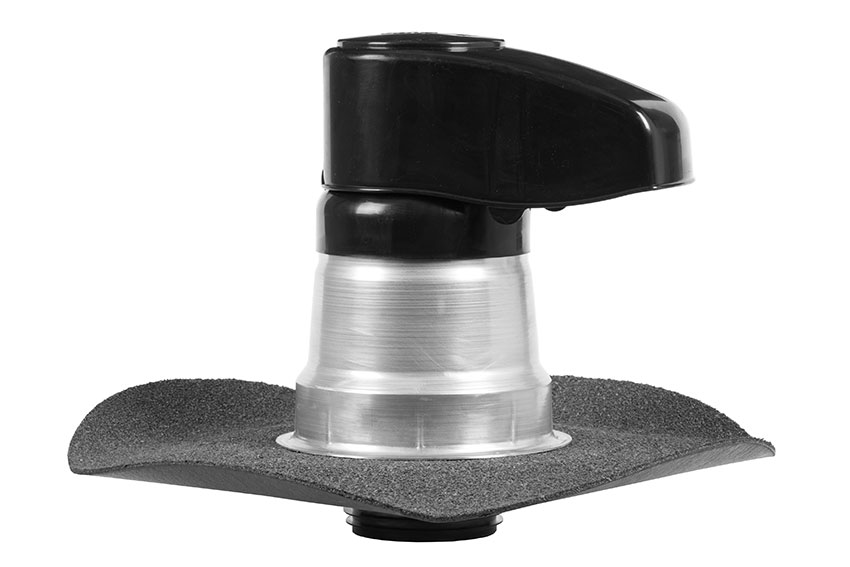 Aluminium roof inlet with bitumen slab - ø100mm - insulated - reclosable pp cap 