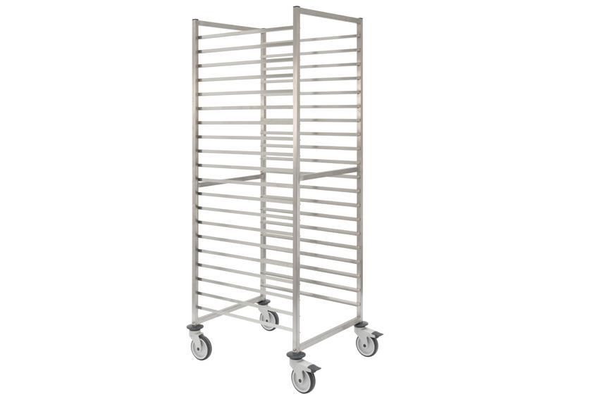 RVS regaalwagen gastro - 650x530mm - 20 niveaus - type t - in: 530mm 