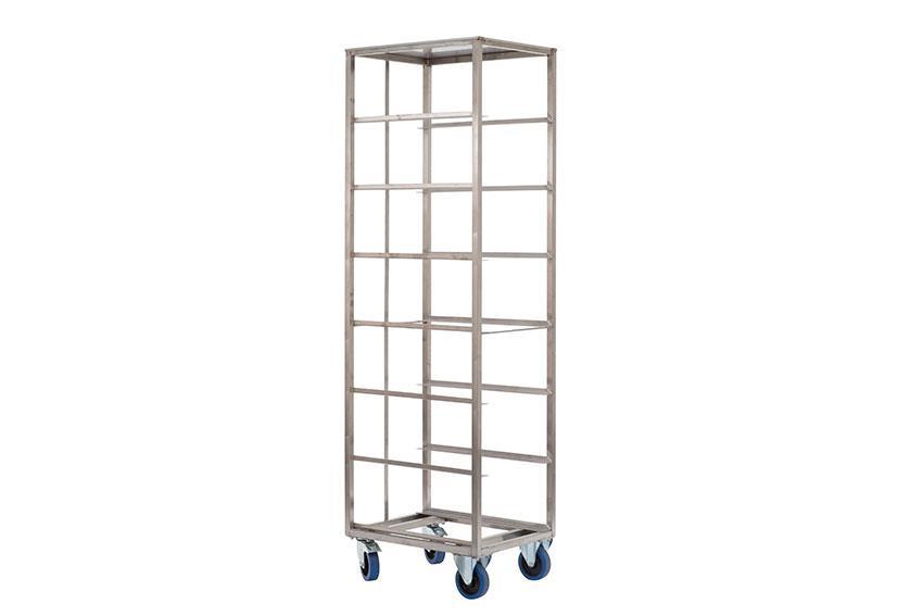 Ss racking trolley bakery 600x400mm - 7 levels - type t - in: 400mm 