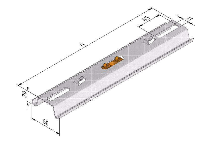 Treillis entrier omega 200x20mm - ultra galva 