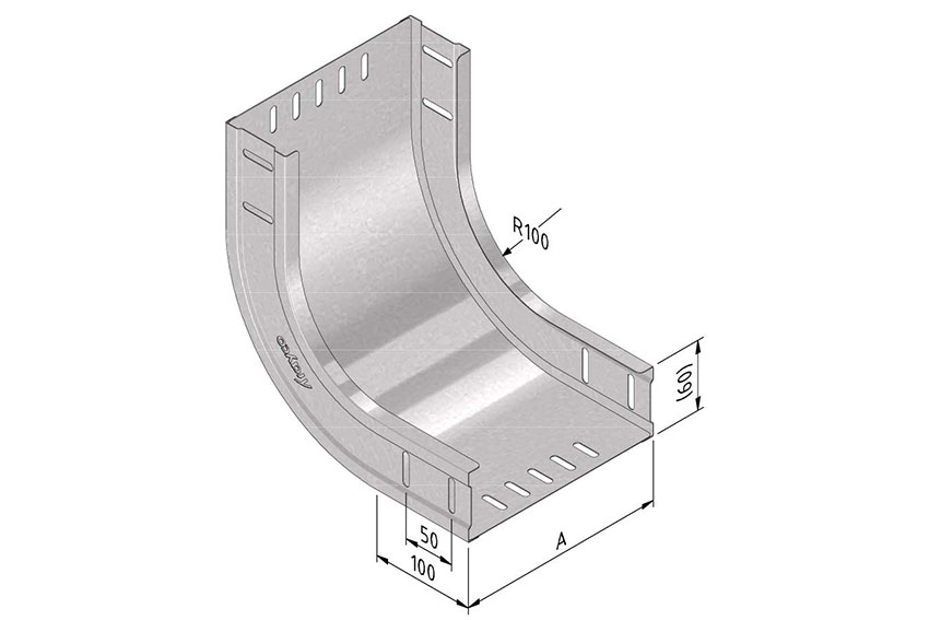 Coude intérieure 150mm - 90° - sendzimir 