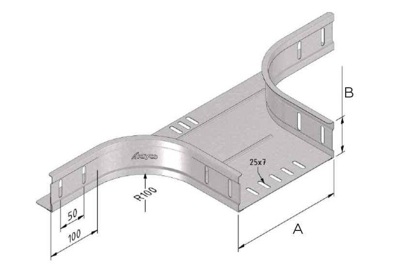 Kabelrinne Abzweigstück 60x300mm - Sendzimir 