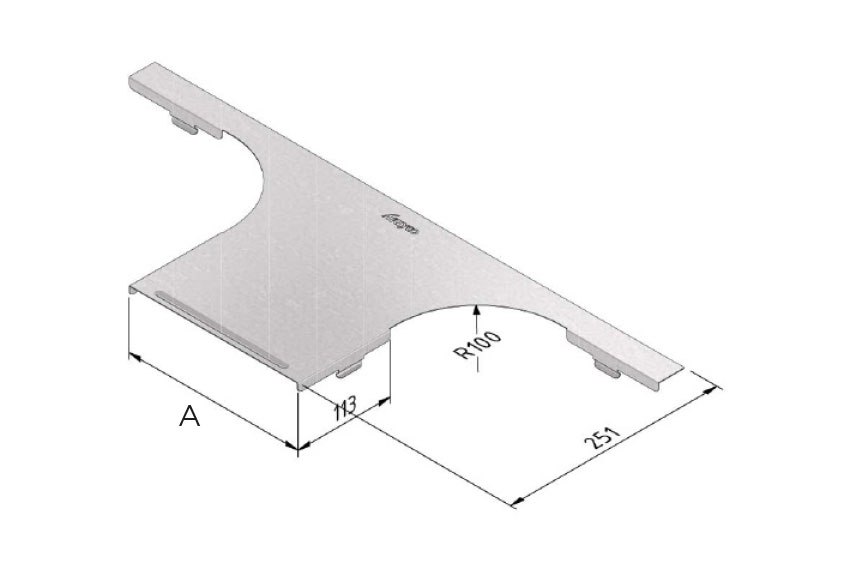Kabelrinne Deckel Abzweigstück 300mm - Sendzimir 