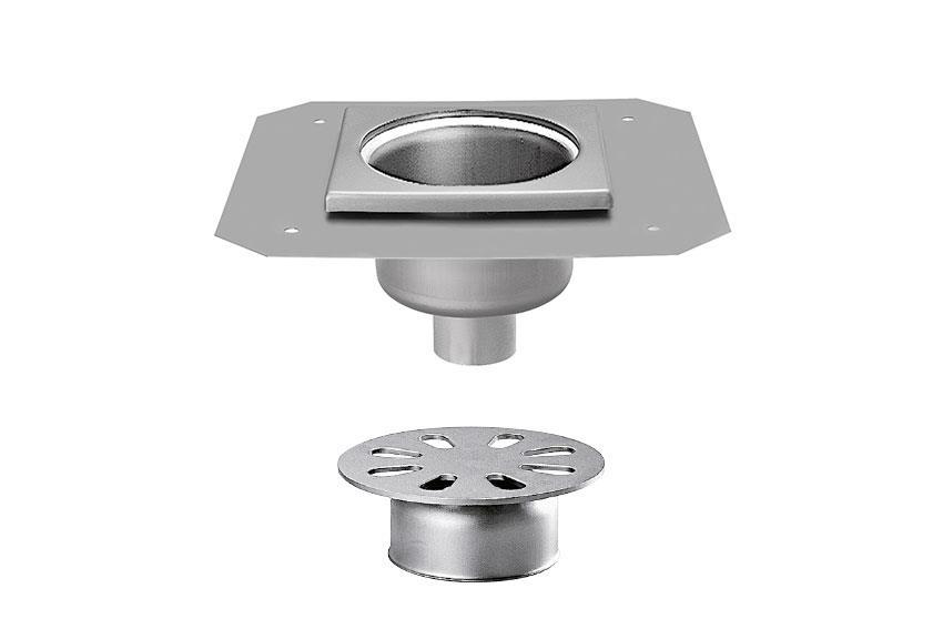 Ss drain trapped cover - heavy duty - telescopic outlet 63mm - heavy loads 
