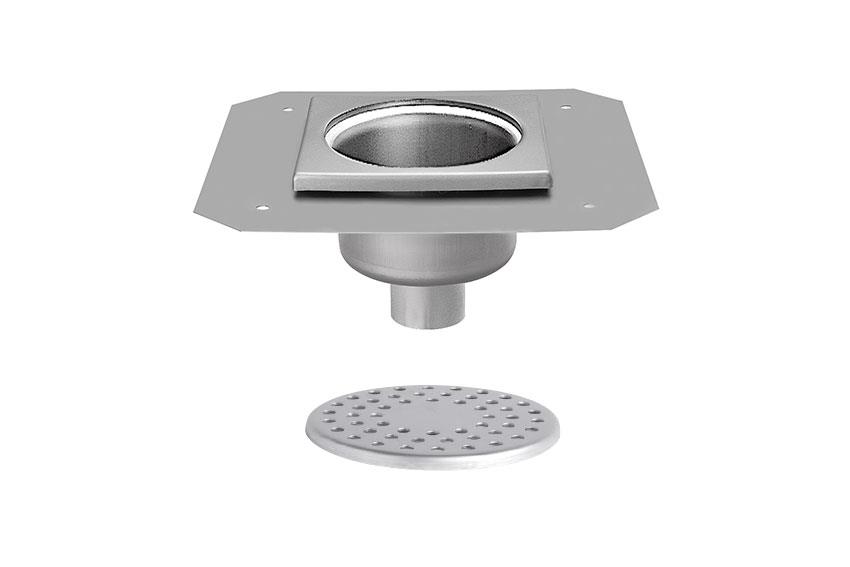 Teleskopabläufe 200x200mm - Senkrechtem Abgang 63mm 