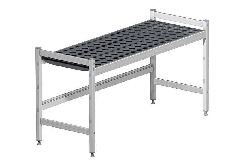 Rayonnage vestiaire / banc - 1 niveau - 1200x460x600mm 