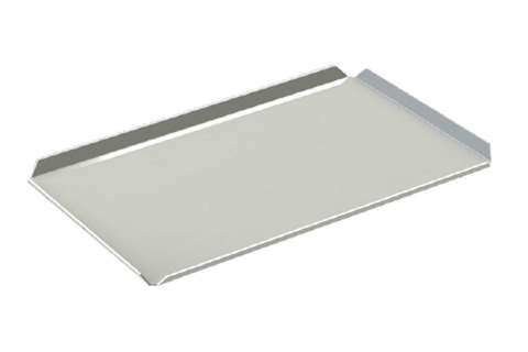 PRESENTATIEPLATEAU 400X600MM VERHOOGDE BOORDEN - WIT - ALUMINIUM