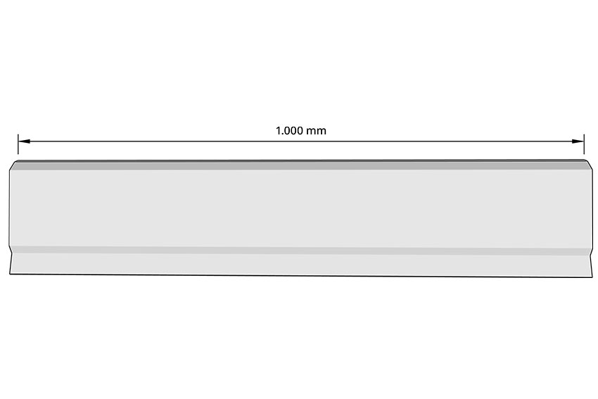Polyester bumper - 1000x200x25mm - 1mtr/lng 
