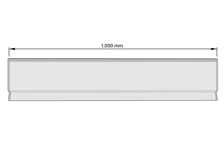 Eindstuk polyester stootrand - 1000mm - te snijden 